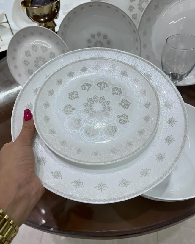 سرویس غذاخوری 6 نفره آرکوپال مقصود ریحانا خاکستری دینو
