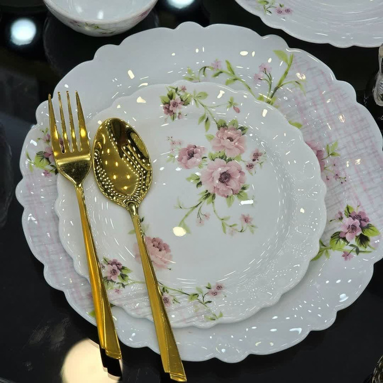 سرویس غذا خوری ۲۶ پارچه سارا صورتی کنگره برند آیروپال