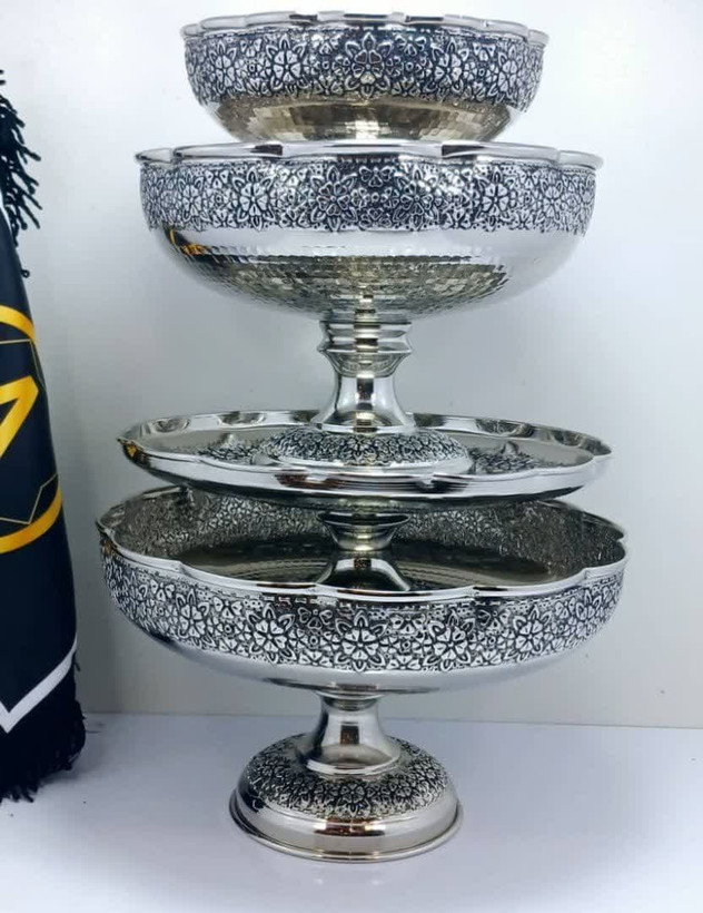 ✳️سرویس پذیرایی مسی رز سه پایه ابکاری کرم زنجان