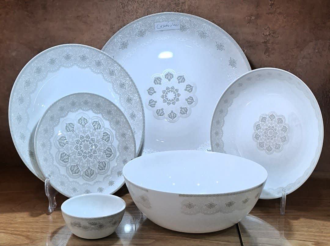 سرویس غذاخوری 6 نفره آرکوپال مقصود ریحانا خاکستری دینو