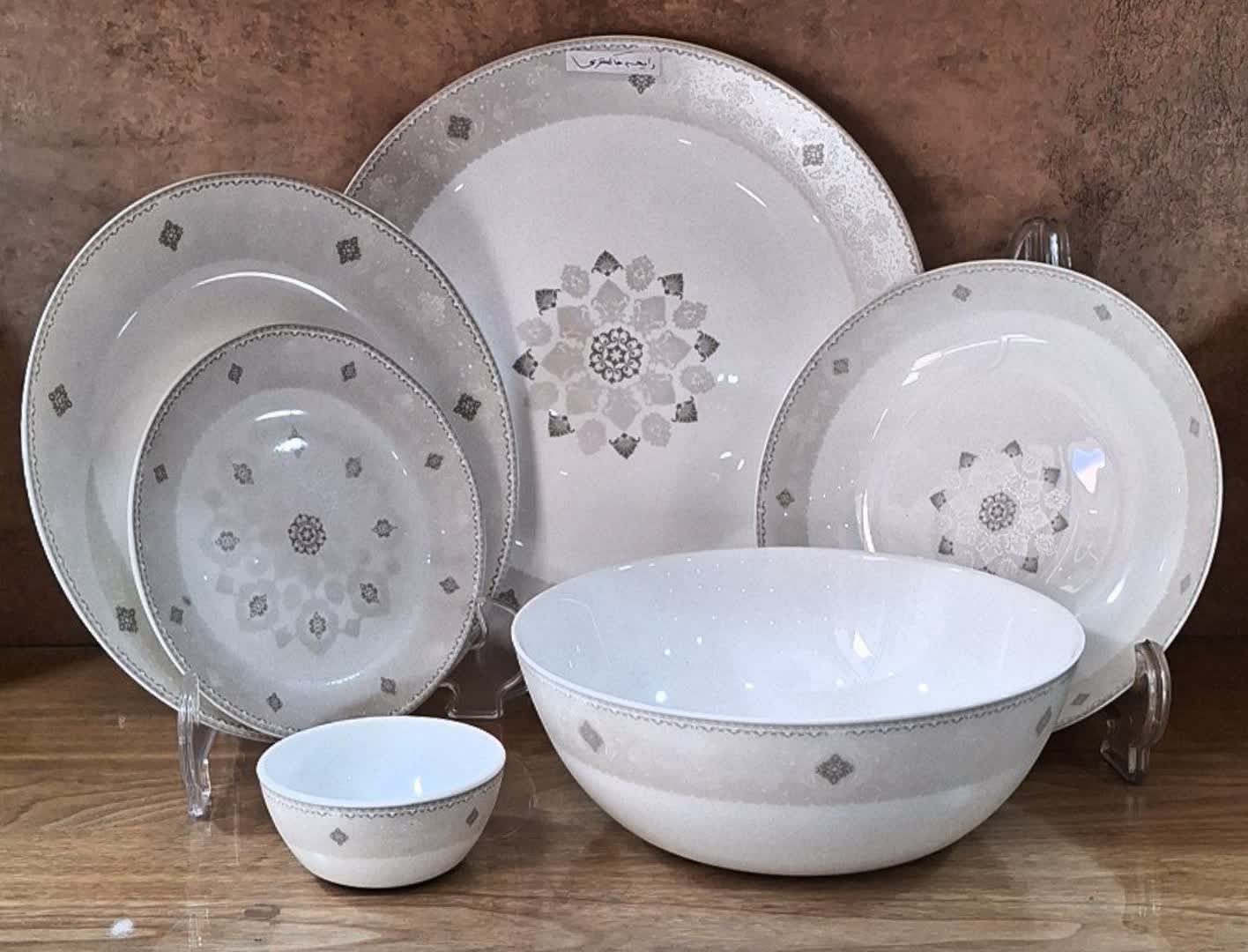 سرویس غذاخوری 6 نفره آرکوپال مقصود طرح رایحه خاکستری دینو