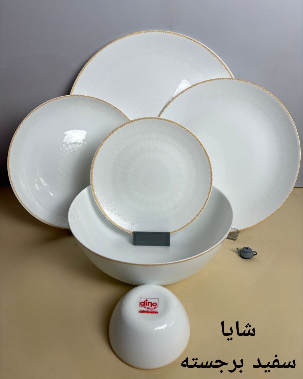 سرویس غذاخوری 6 نفره آرکوپال مقصود طرح شایا سفید برجسته