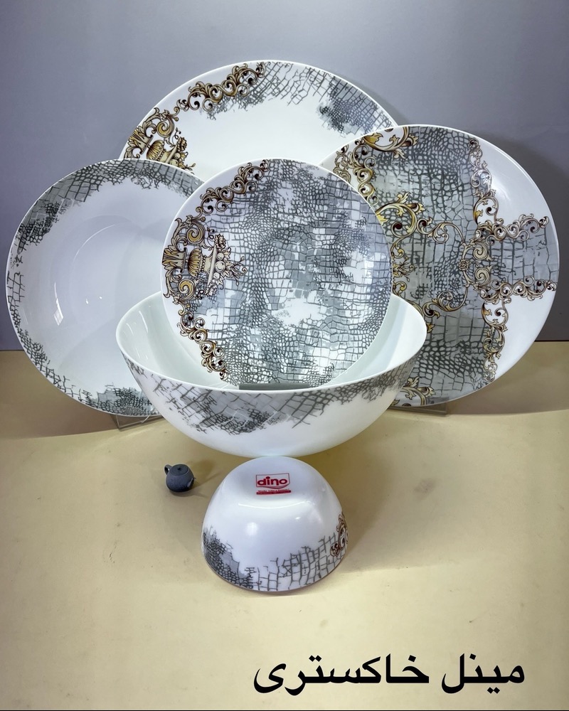 سرویس غذاخوری 6 نفره آرکوپال مقصود مینل خاکستری