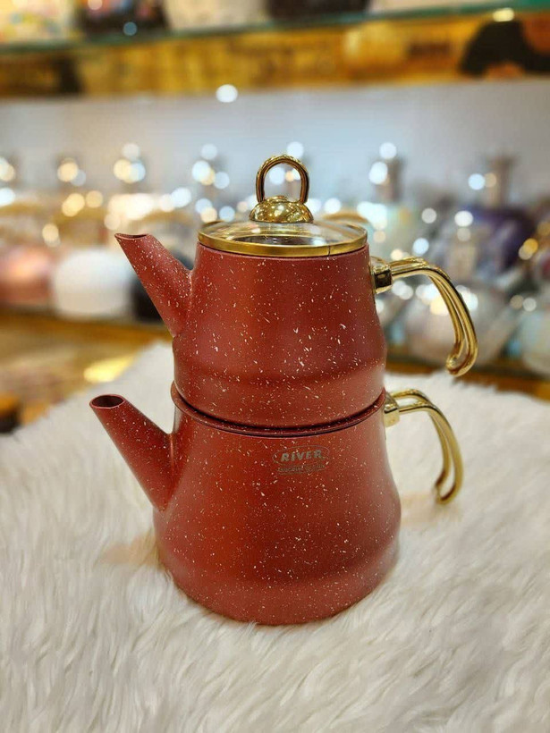 📌کتری قوریهای لوله ای برند ریور طرح ترک
