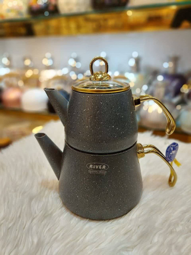 📌کتری قوریهای لوله ای برند ریور طرح ترک