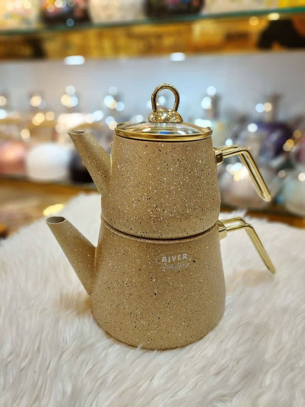 📌کتری قوریهای لوله ای برند ریور طرح ترک