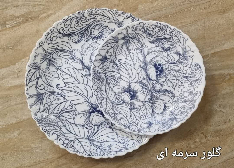 سرویس غذاخوری ۲۵ پارچه 6 نفره دینو مقصود گل سرمه ای