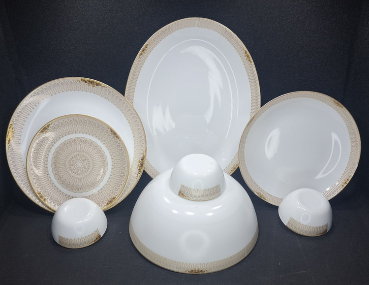 سرویس غذا خوری 26 پارچه طرح چینی سامانتا عسلی