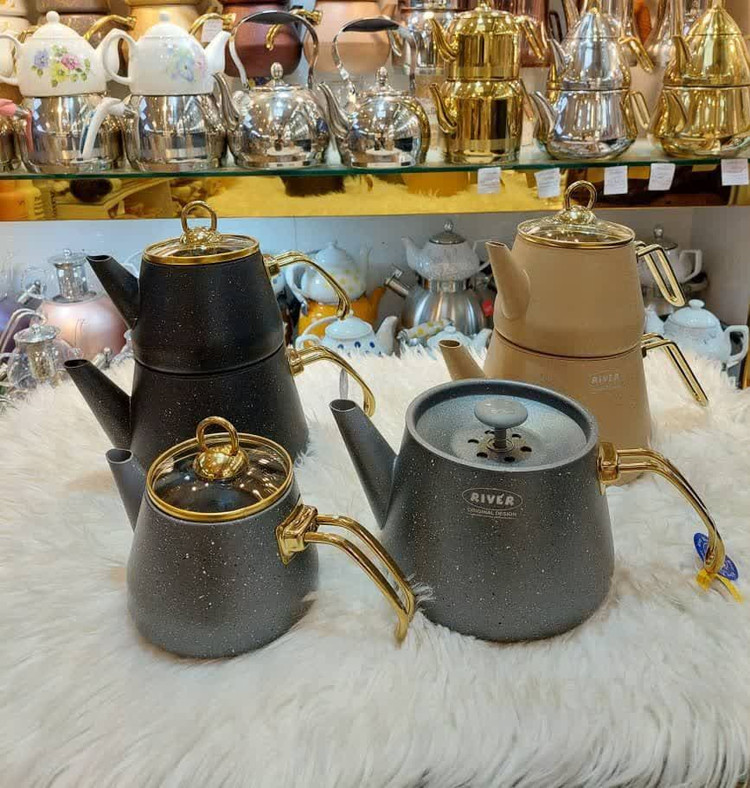 📌کتری قوریهای لوله ای برند ریور طرح ترک