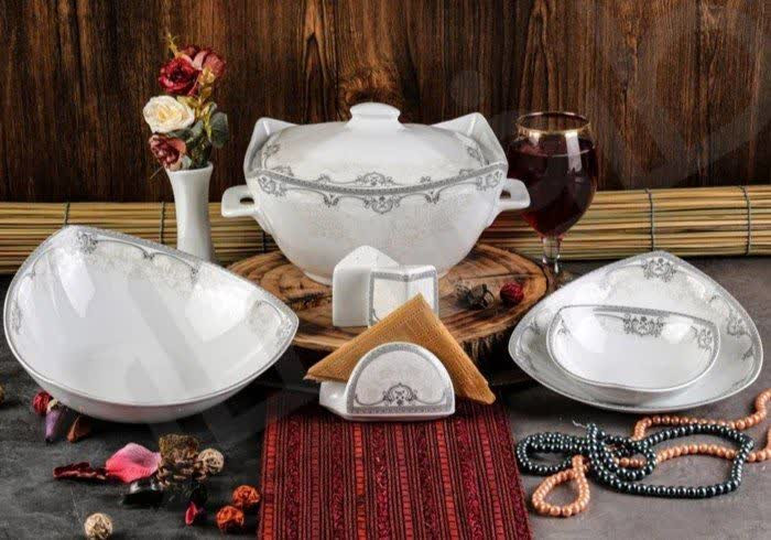 سرویس غذا خوری چینی پردیس گل پلاتین ۱۰۵ پارچه ۱۲ نفره