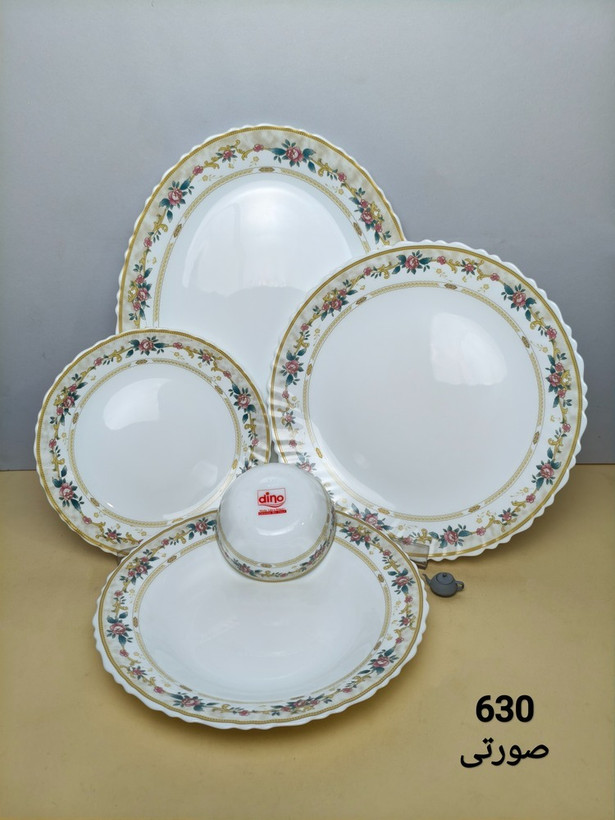 سرویس غذا خوری 25 پارچه طرح چینی کد ۶۳۰ صورتی