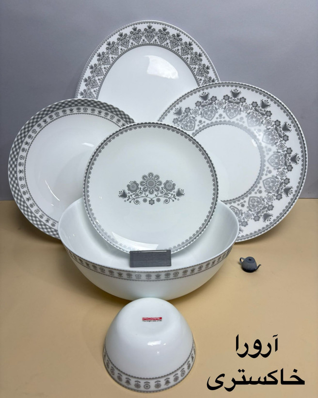 سرویس غذاخوری 6 نفره آرکوپال مقصود آرورا خاکستری دینو