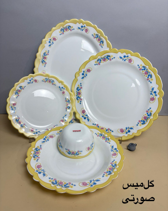 سرویس غذاخوری 6 نفره ۲۵ پارچه گل میس صورتی