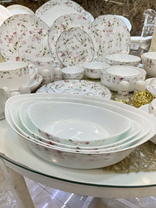 سرویس غذا خوری ۲۶ پارچه گل رز عروس
