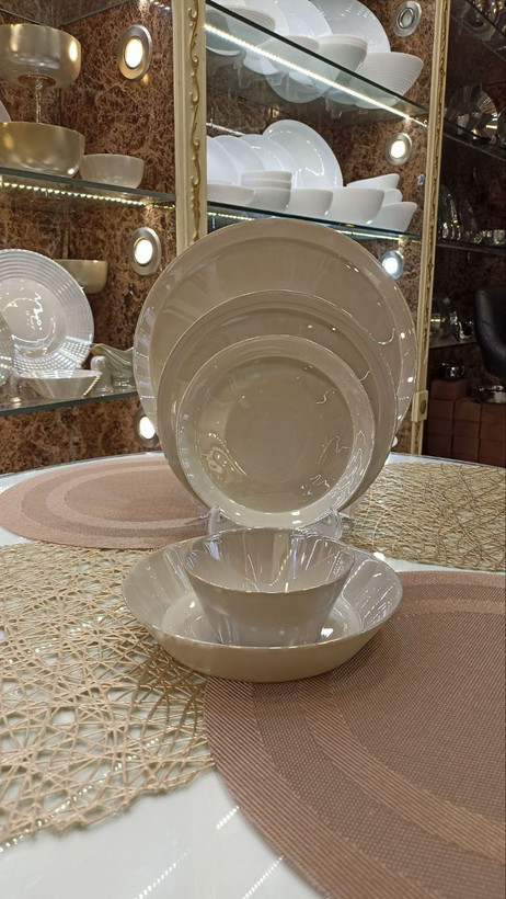 سرویس غذا خوری ۲۶ پارچه استراکچر شامپاین گلدن اپال