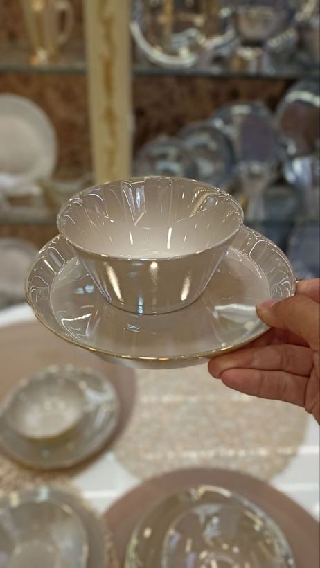 سرویس غذا خوری ۲۶ پارچه استراکچر شامپاین گلدن اپال