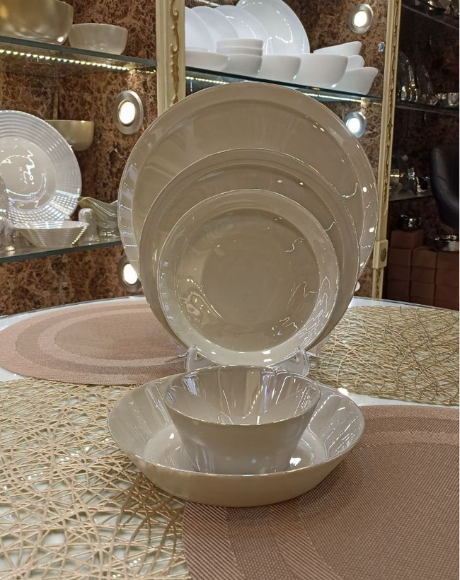 سرویس غذا خوری ۲۶ پارچه استراکچر شامپاین گلدن اپال