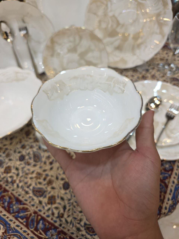 سرویس آرکوپال ۶ نفره قالب نیلوفری فلاور عسلی ✨️🥰