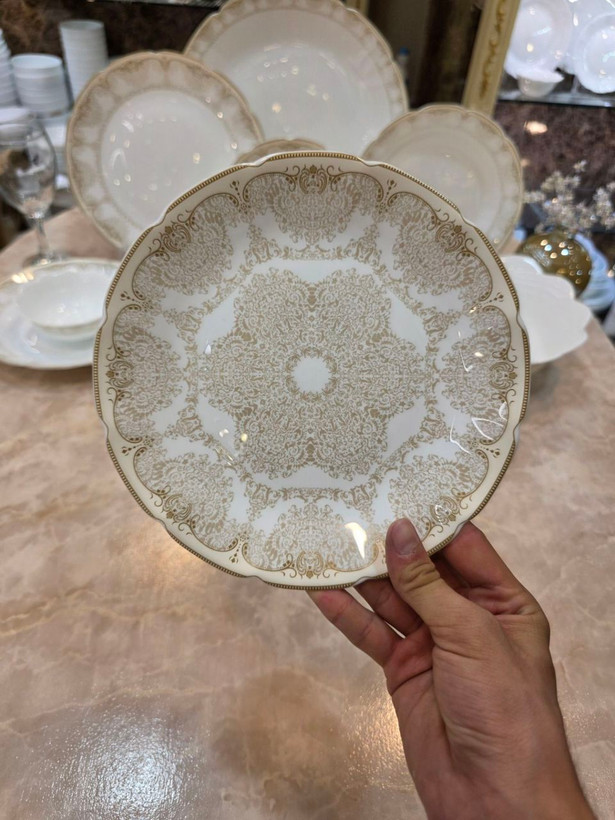 سرویس غذا خوری نیلوفری ۲۶ پارچه طرح چینی