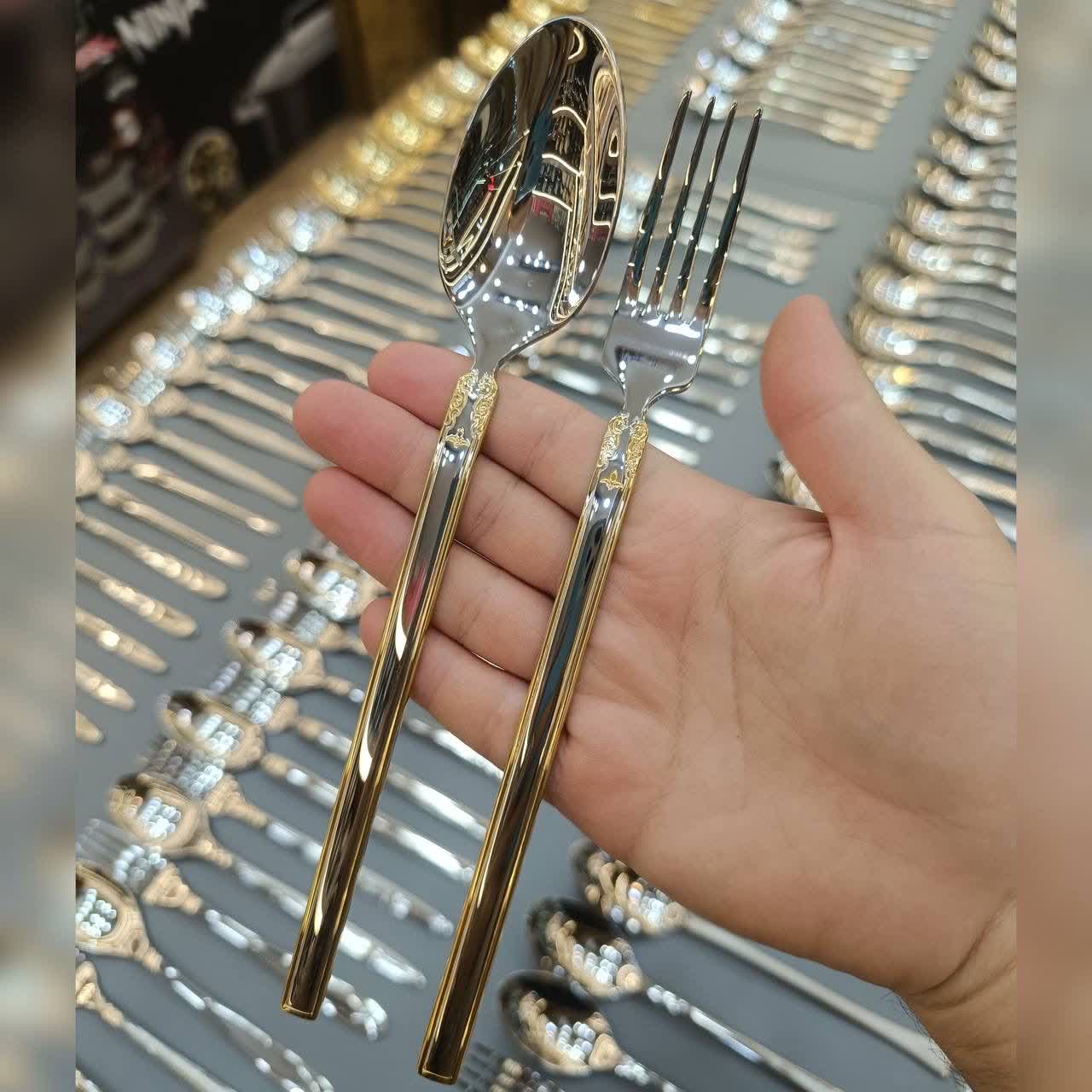 سرویس قاشق و چنگال ۱۸۷ پارچه ۳۶ نفره لوکس برند فلیکس