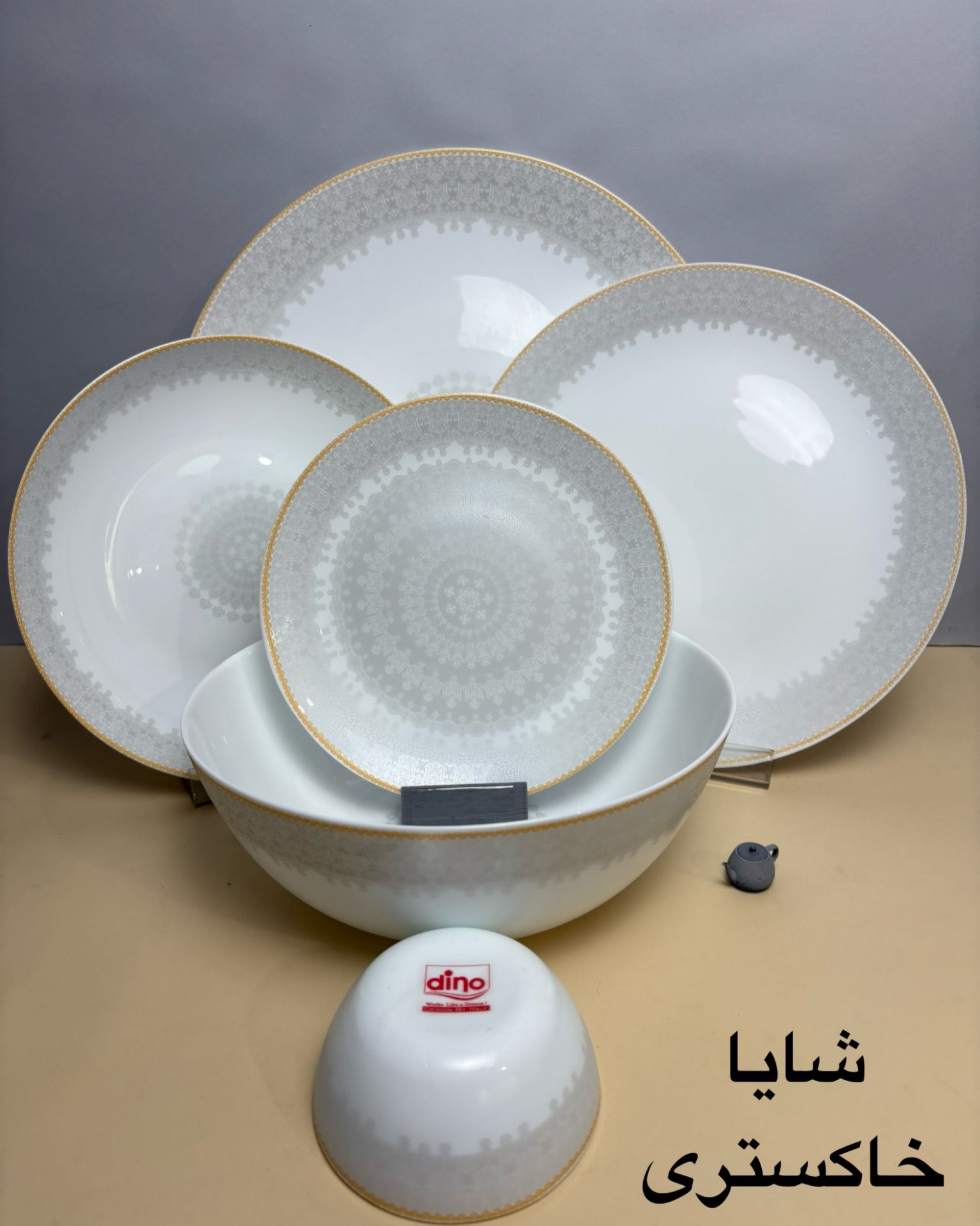 سرویس غذاخوری 6 نفره آرکوپال مقصود شایا خاکستری دینو