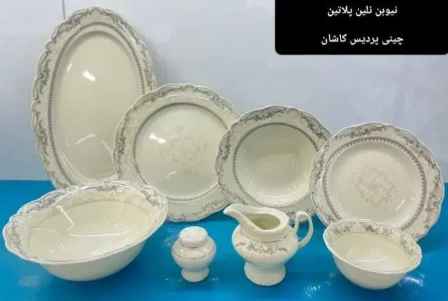 چینی پردیس ۹۸ پارچه ۱۲ نفره بن چاینا طرح نلین پلاتین