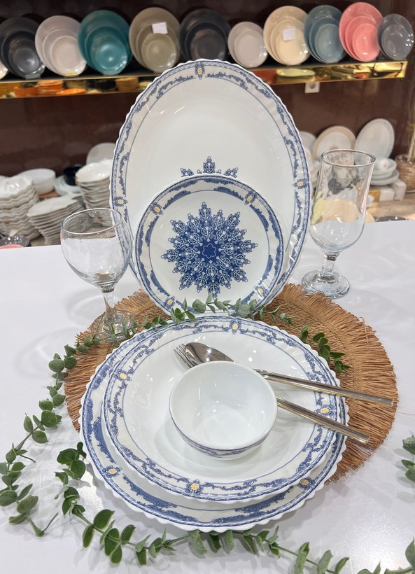 سرویس غذاخوری 6 نفره ۲۵ پارچه دینو آتای سرمه ای